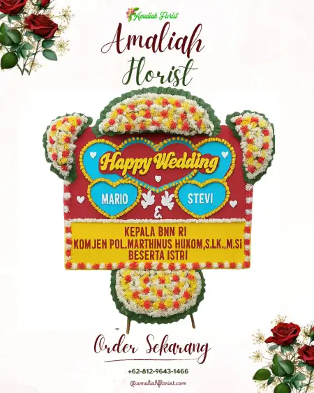 Papan Bunga Pernikahan Sungkai Utara